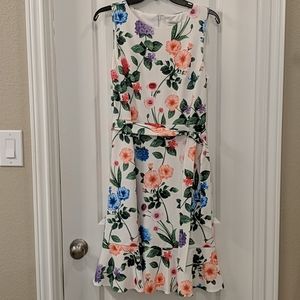 White and floral dress